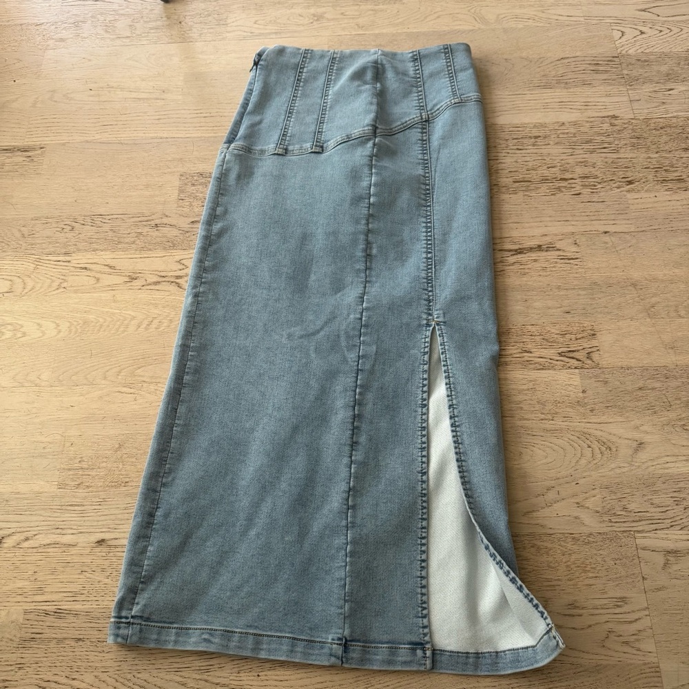 DKNY Denim Maxi Skirt